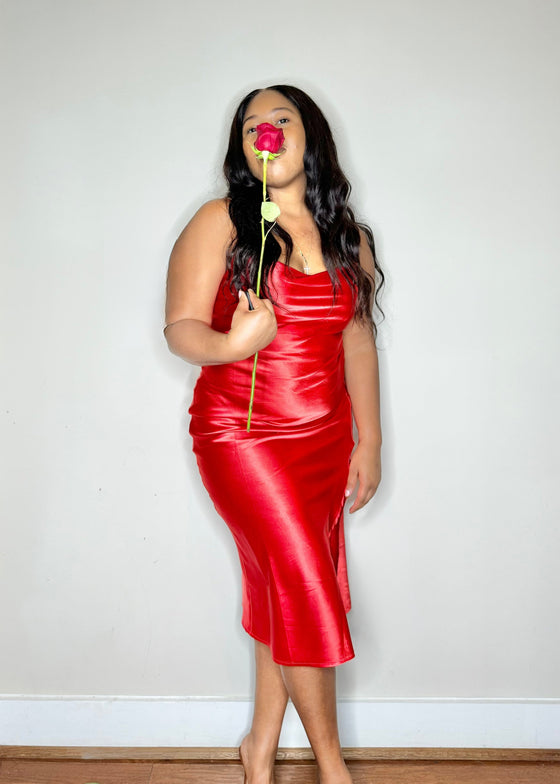 Red Satin Dress