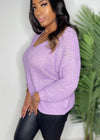 Solid Purple Knit Sweater